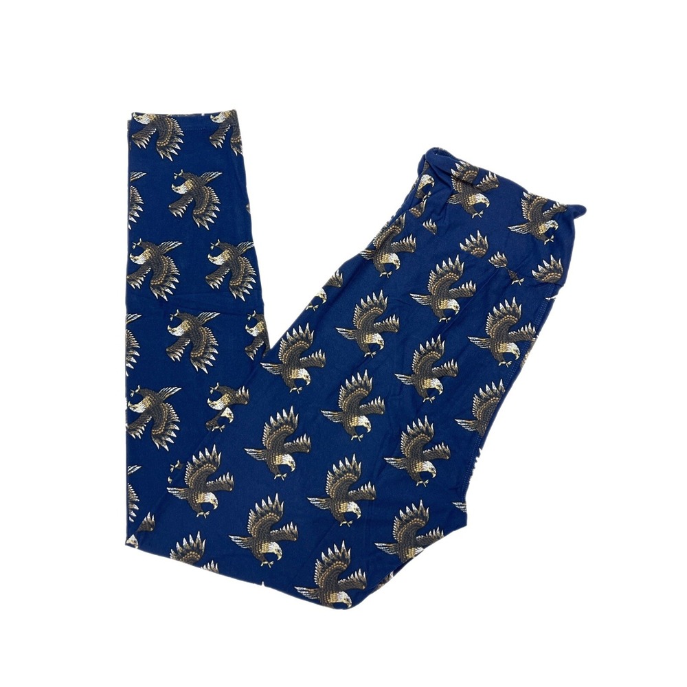 Tc LuLaRoe Leggings Eagles Birds On Navy Blue Fits 12/18 RARE